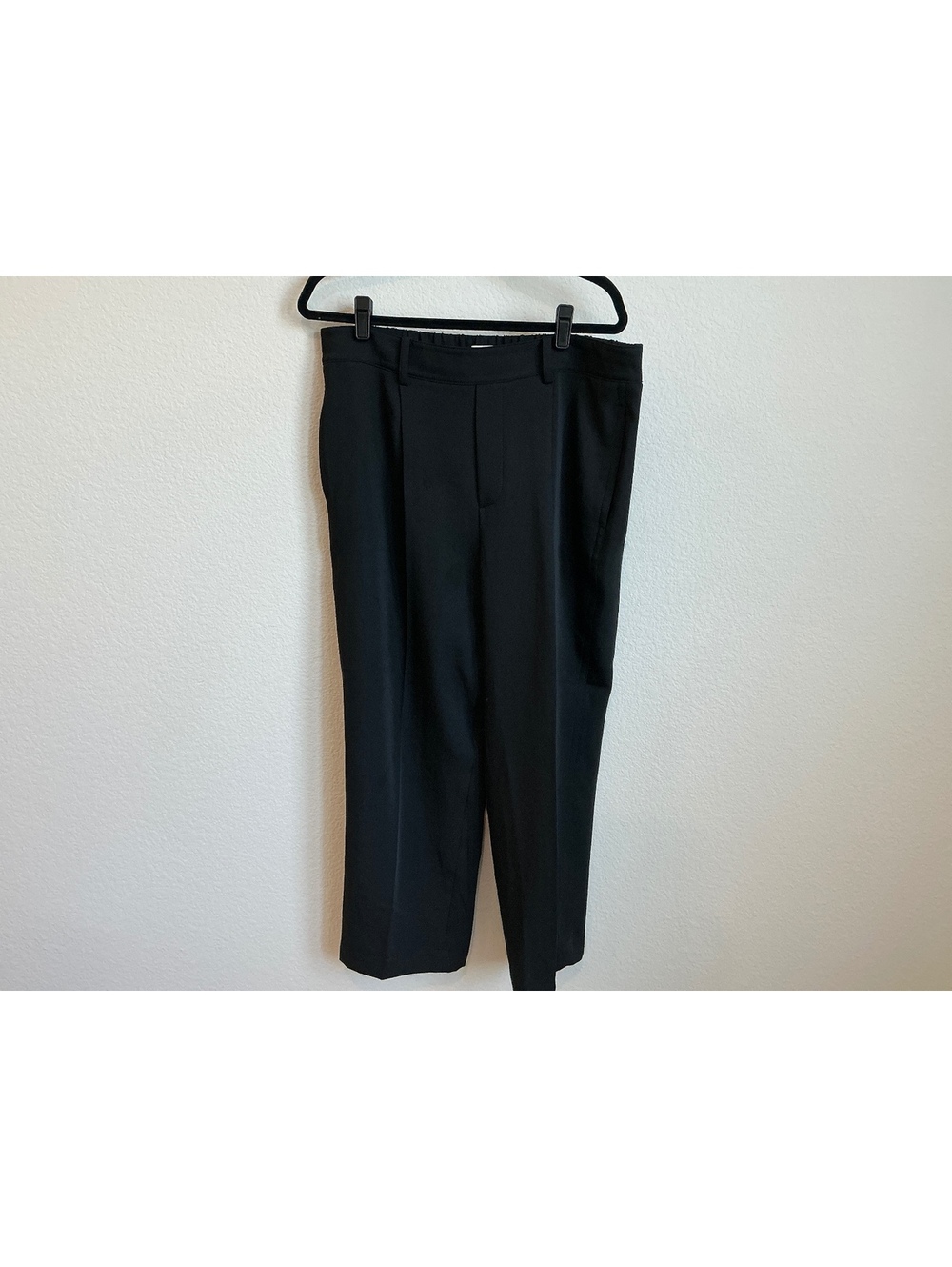 Vince Black Cropped Dress Pants with Elastic Waistband Size XL